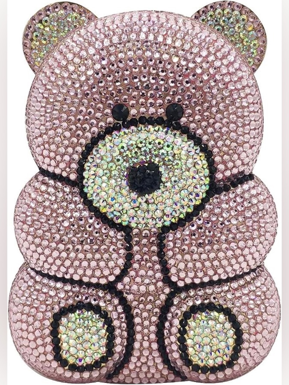 NEW Sparkling Bling Crystal Rhinestone Panda Bear Bag Clutch Purse +Gift - Picture 3 of 16